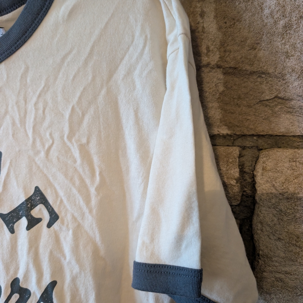 Girl Dangerous Decaf Is For Quitters Retro Ringer Tee - White & Navy - Picture 3 of 6